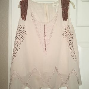 Rose gold sequin tank top sheer